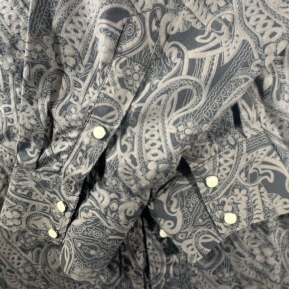 Rafter C Cowboy Collection Pattern Western Button Down Shirt - Picture 2 of 8